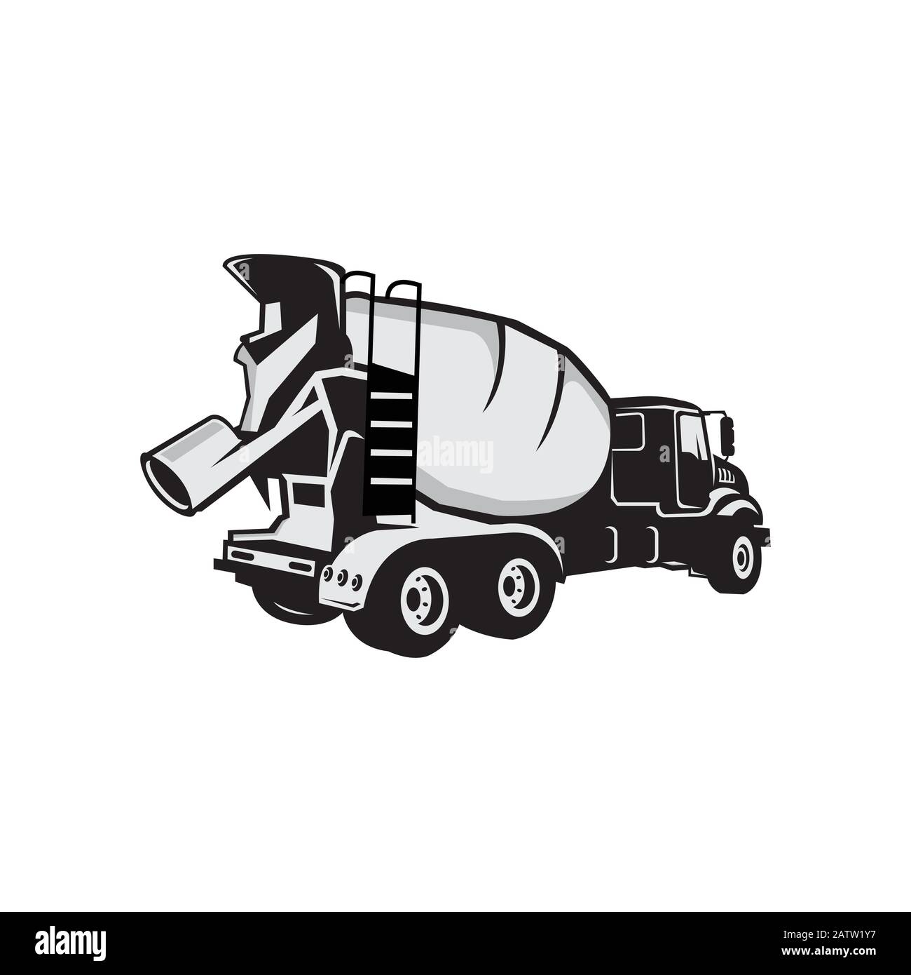illustration plate vectorielle d'icône de chariot en béton pour la conception graphique et web isolée sur fond noir de la collection de transport Illustration de Vecteur