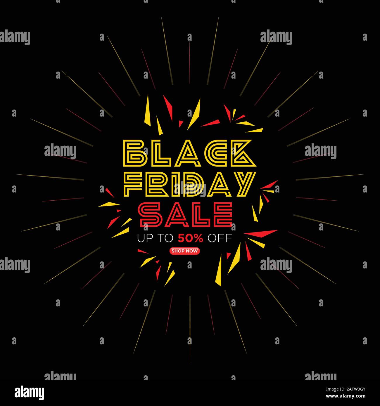Bannière de vente du vendredi noir. Modèle vectoriel de bannière de vente de vendredi noir pour le site Web Illustration de Vecteur