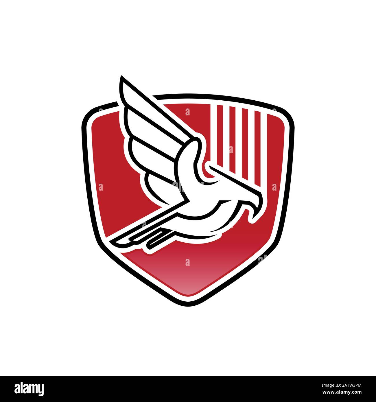 Logo abstrait Eagle Fly, logo négatif représentant un aigle Fly tête Illustration de Vecteur