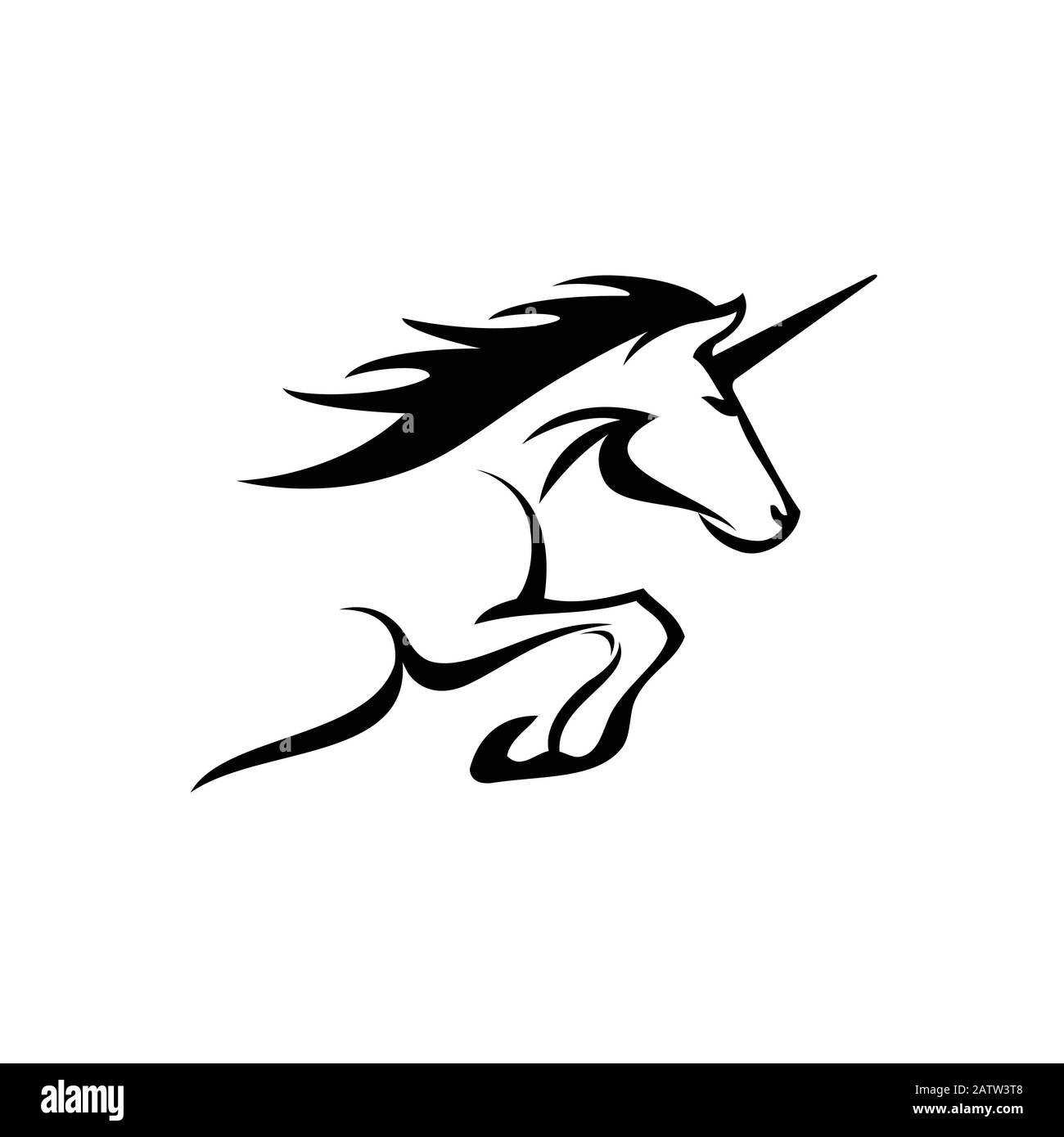 Saut de l'illustration vectorielle unicorn Illustration de Vecteur