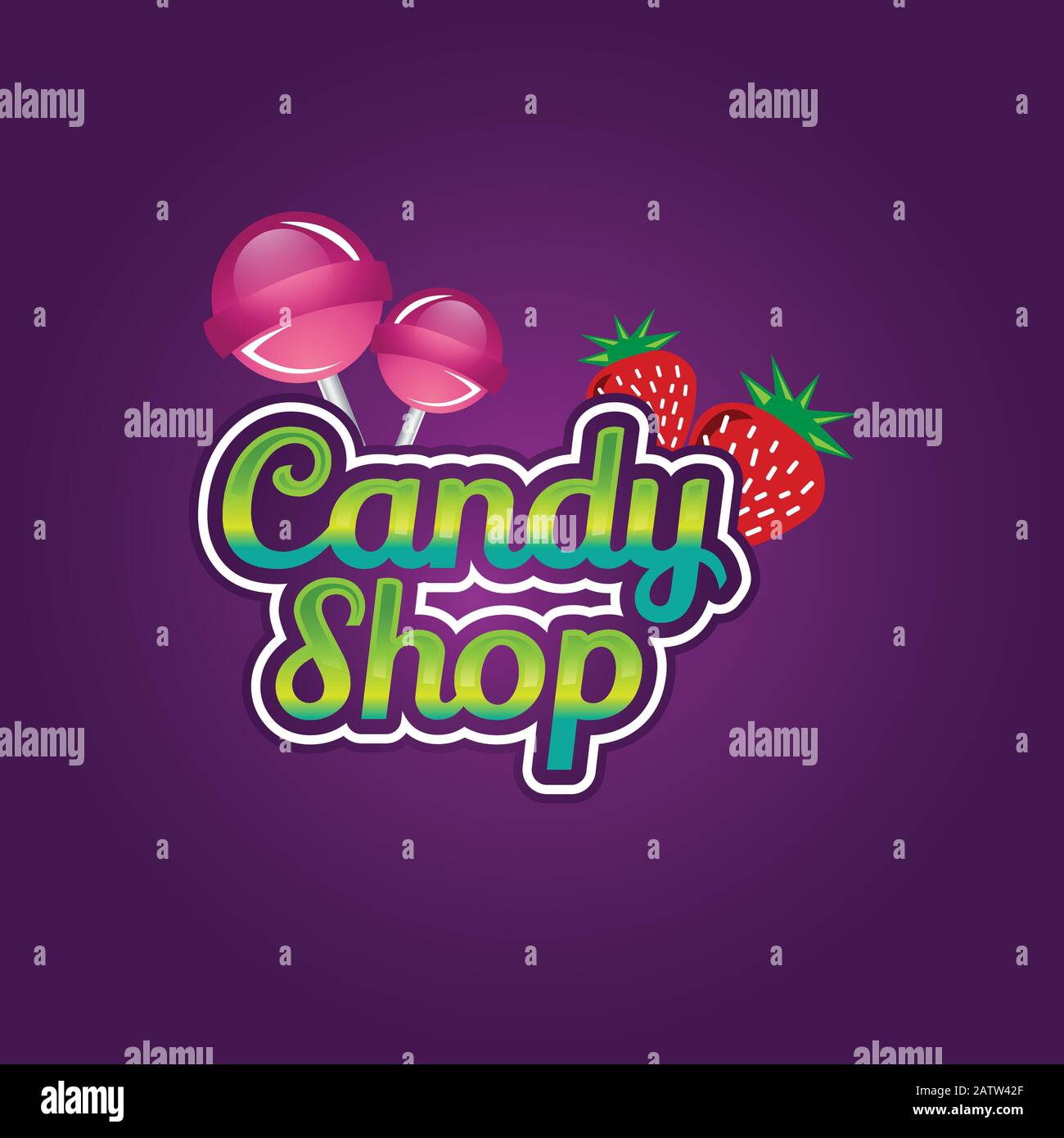 Logo vectoriel abstrait pour bonbons, boutique de bonbons. Illustration de Vecteur