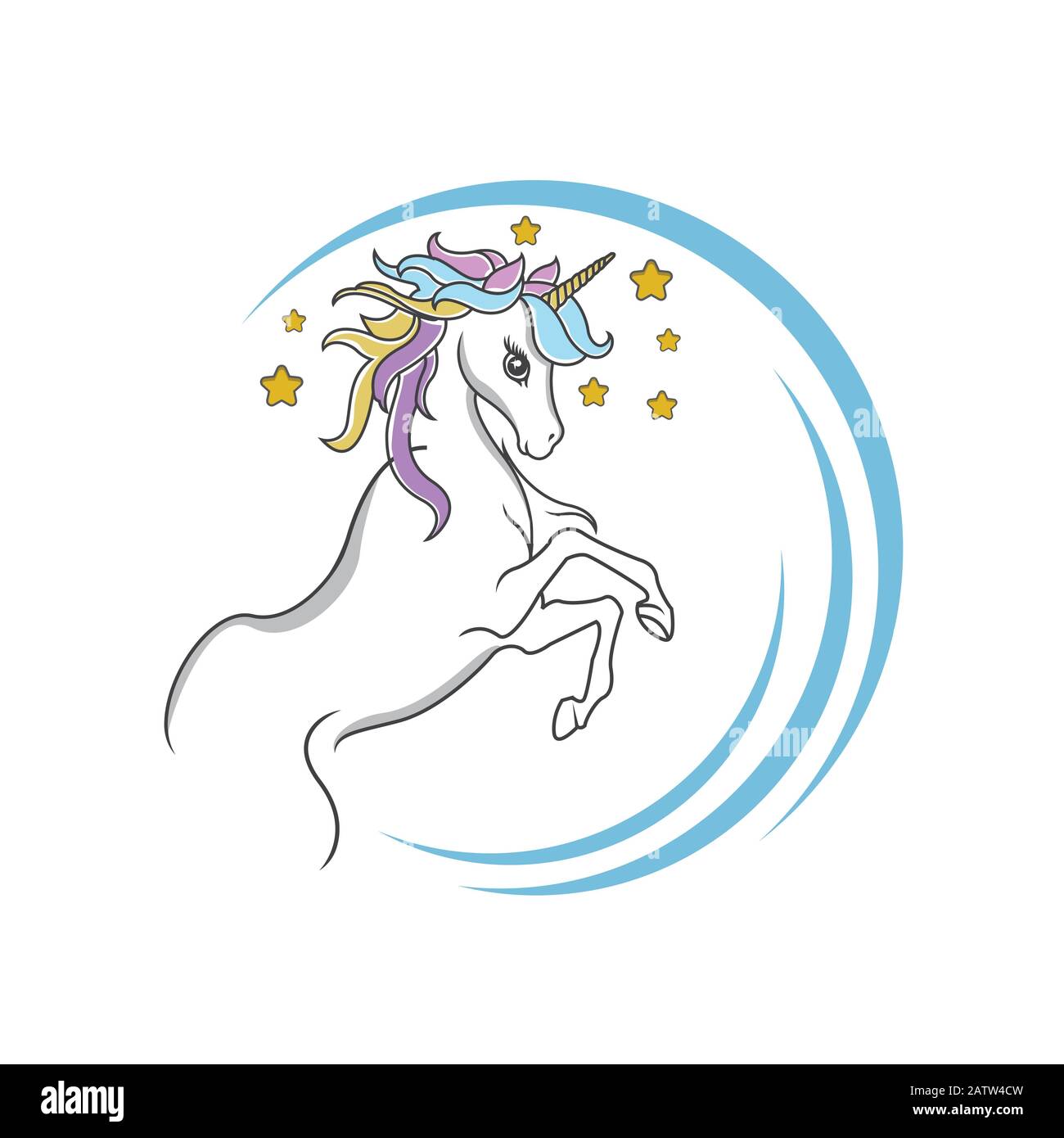 Magic unicorn - vecteur. Jolie face unicorn Illustration de Vecteur
