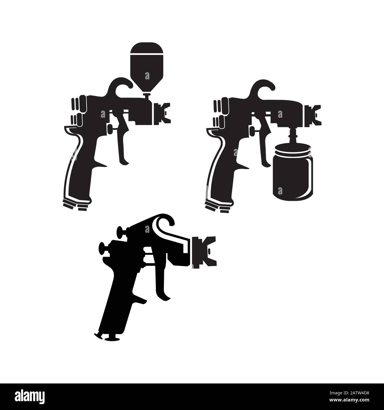 Spray peinture automatique, illustration du pistolet de l'équipement de la brosse à air Illustration de Vecteur