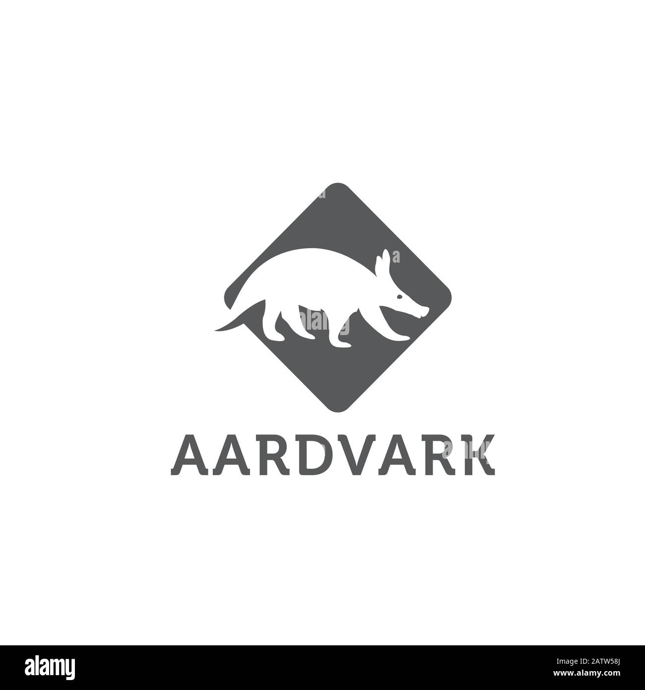 Illustration vectorielle de gravure d'esquisse d'animal Aardvark. Imitation de style planche à gratter. Image dessinée à la main. Illustration de Vecteur