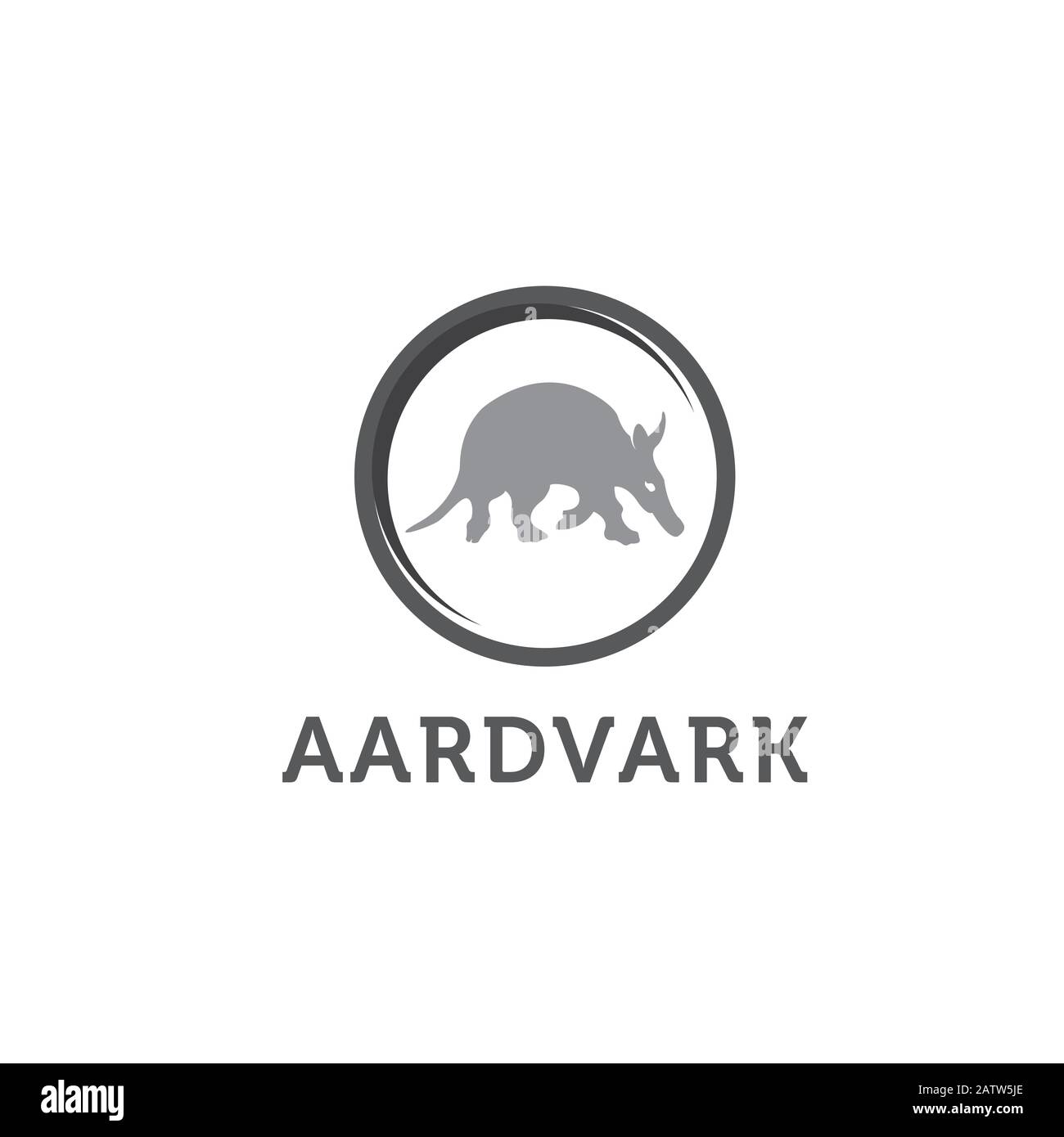 Illustration vectorielle de gravure d'esquisse d'animal Aardvark. Imitation de style planche à gratter. Image dessinée à la main. Illustration de Vecteur