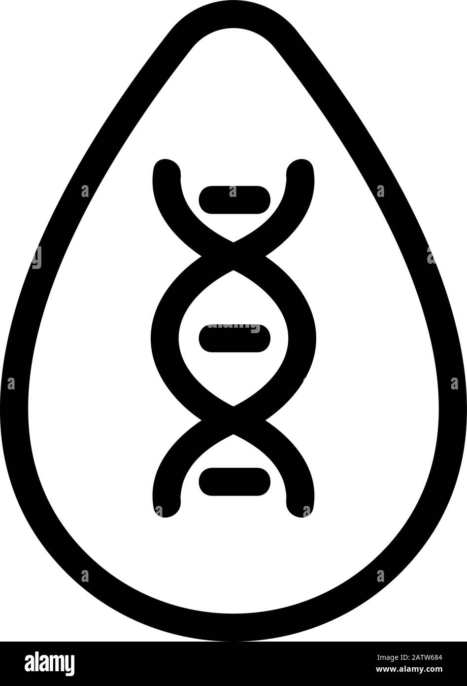 Vecteur d'icône d'étude d'ADN. Illustration du symbole de contour isolé Illustration de Vecteur