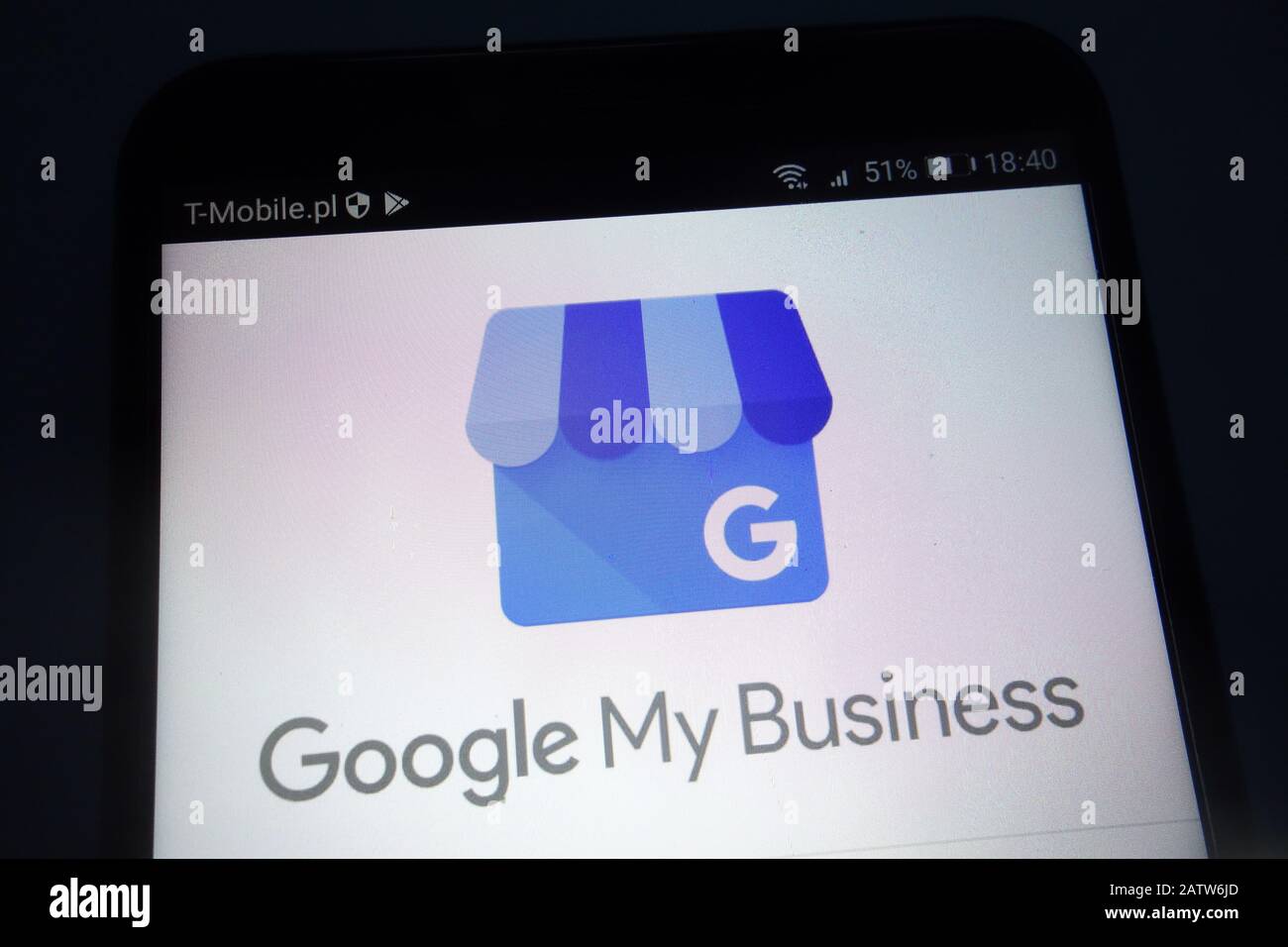 Logo Google My Business sur smartphone Banque D'Images