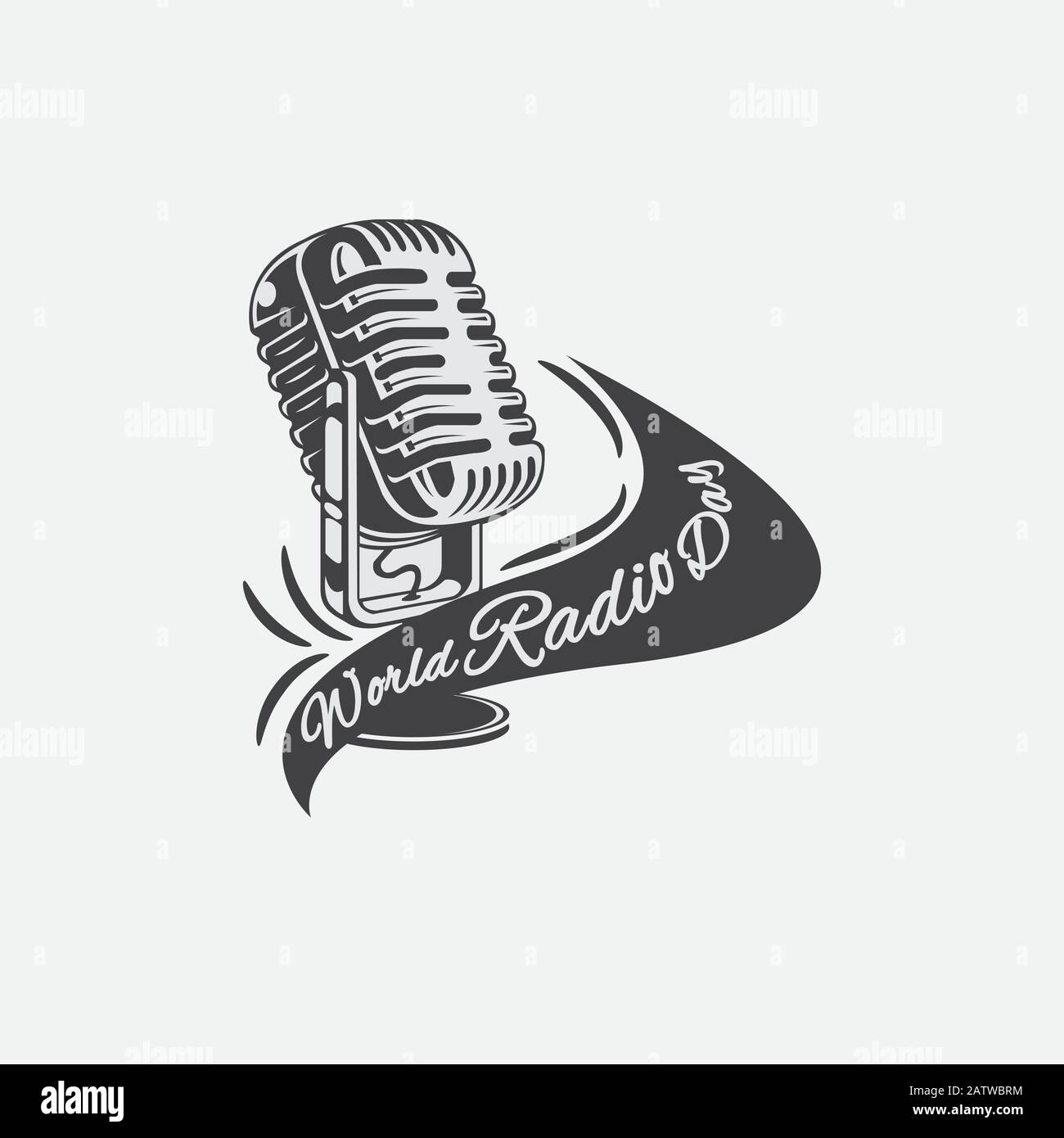 Pour chaque jour de calendrier le 13 février. Carte de vœux. Maison de Vacances - Journée mondiale de la radio. Icône dans le style linéaire Illustration de Vecteur