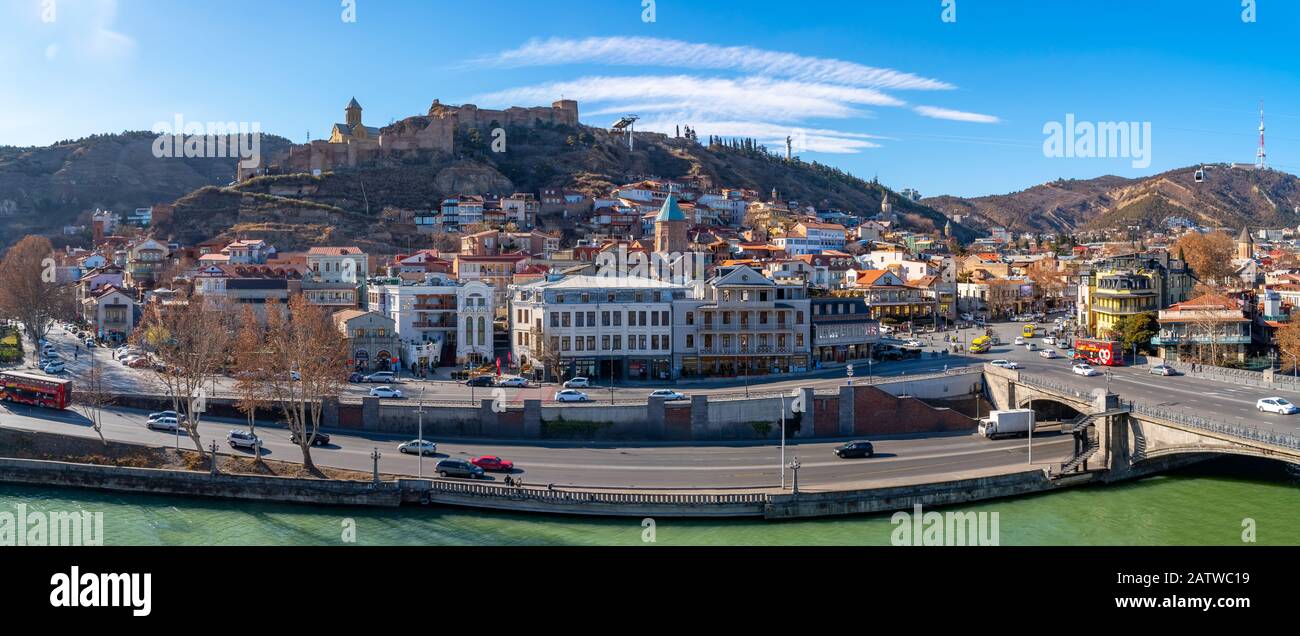 Tbilissi, Géorgie 26 janvier 2020 - vue panoramique de tbilissi. Banque D'Images