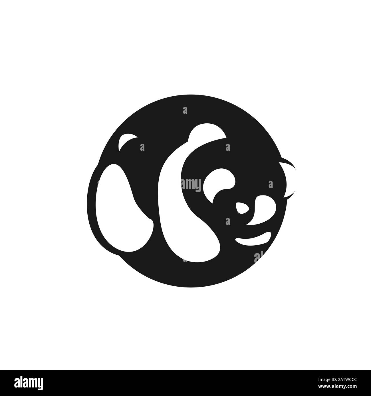 Panda Bear silhouette logo modèle vectoriel de conception. Logo drôle Lazy icône de concept De Logotype animal Panda. Illustration de Vecteur