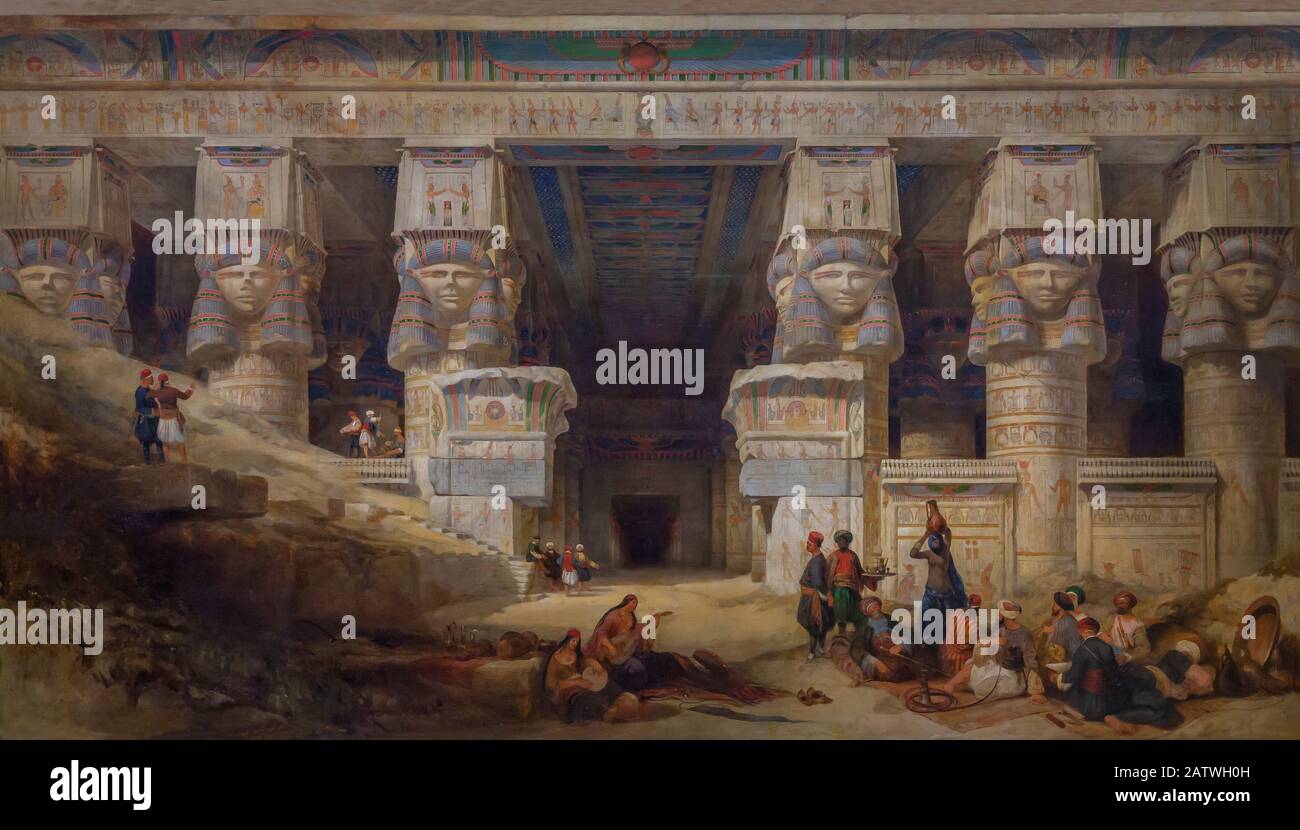 Le Temple De Dendera, Haute-Égypte, David Roberts, 1841 Banque D'Images