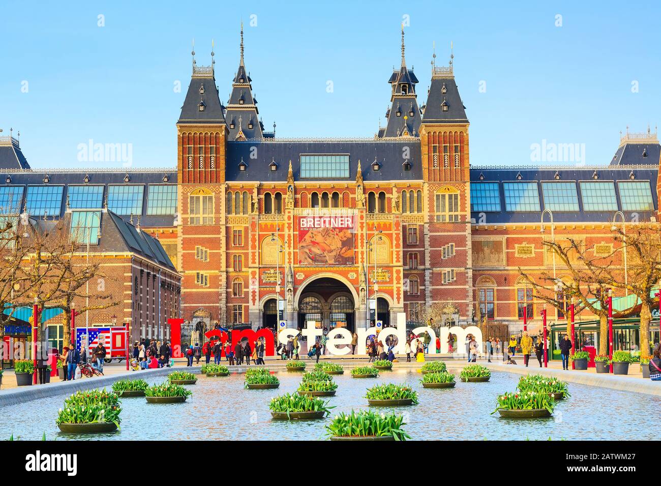 Vue de face du rijksmuseum amsterdam Banque de photographies et d