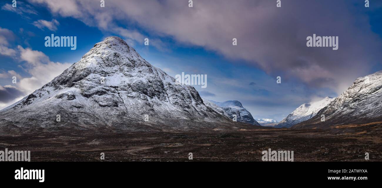 Paysage d'hiver de la vallée de Glencoe Banque D'Images