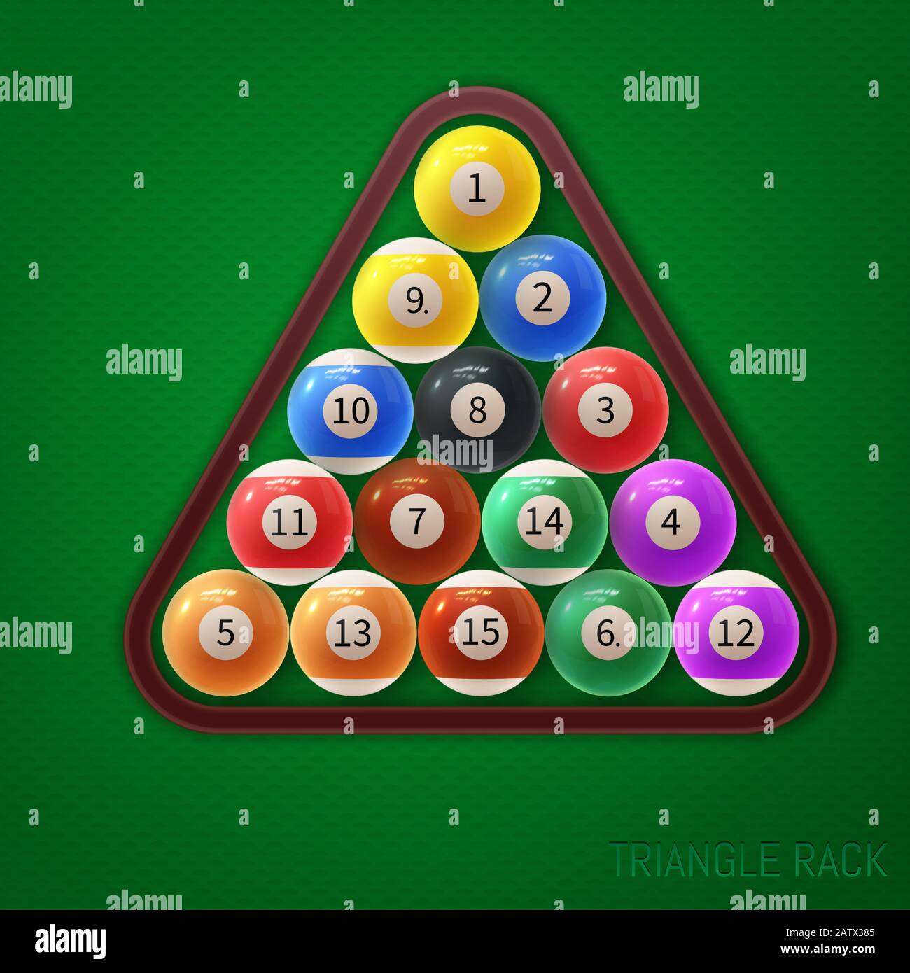 Porte-boules triangulaire pour piscine. Illustration vectorielle sur fond vert texturé Illustration de Vecteur
