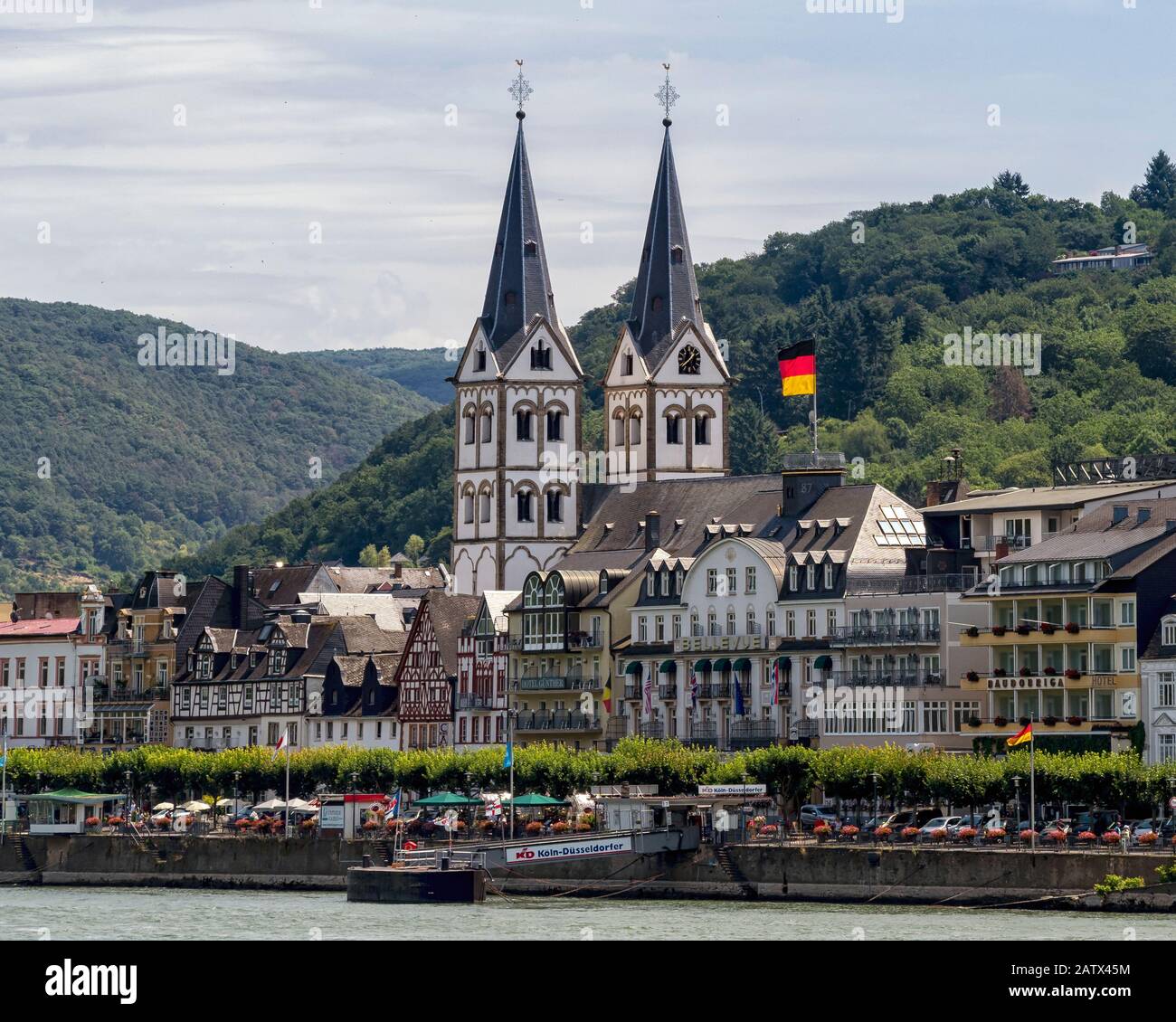 BOPPARD, ALLEMAGNE - 06 JUILLET 2019 : l'église basilique Saint-Severus à Boppard, sur le Rhin Banque D'Images