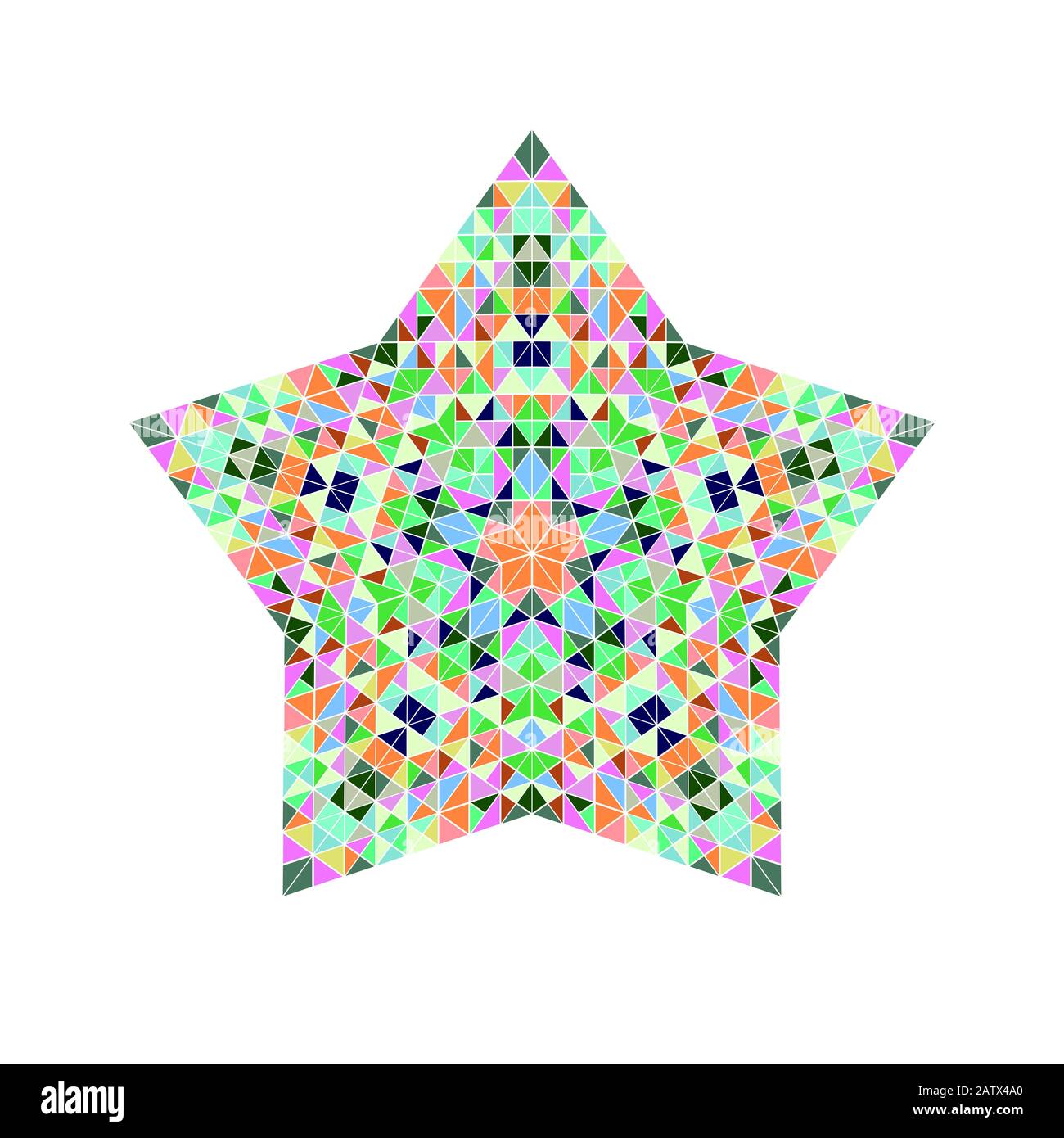 Modèle coloré de symbole étoile d'ornement de mosaïque - élément géométrique polygonal vectoriel géométrique Illustration de Vecteur