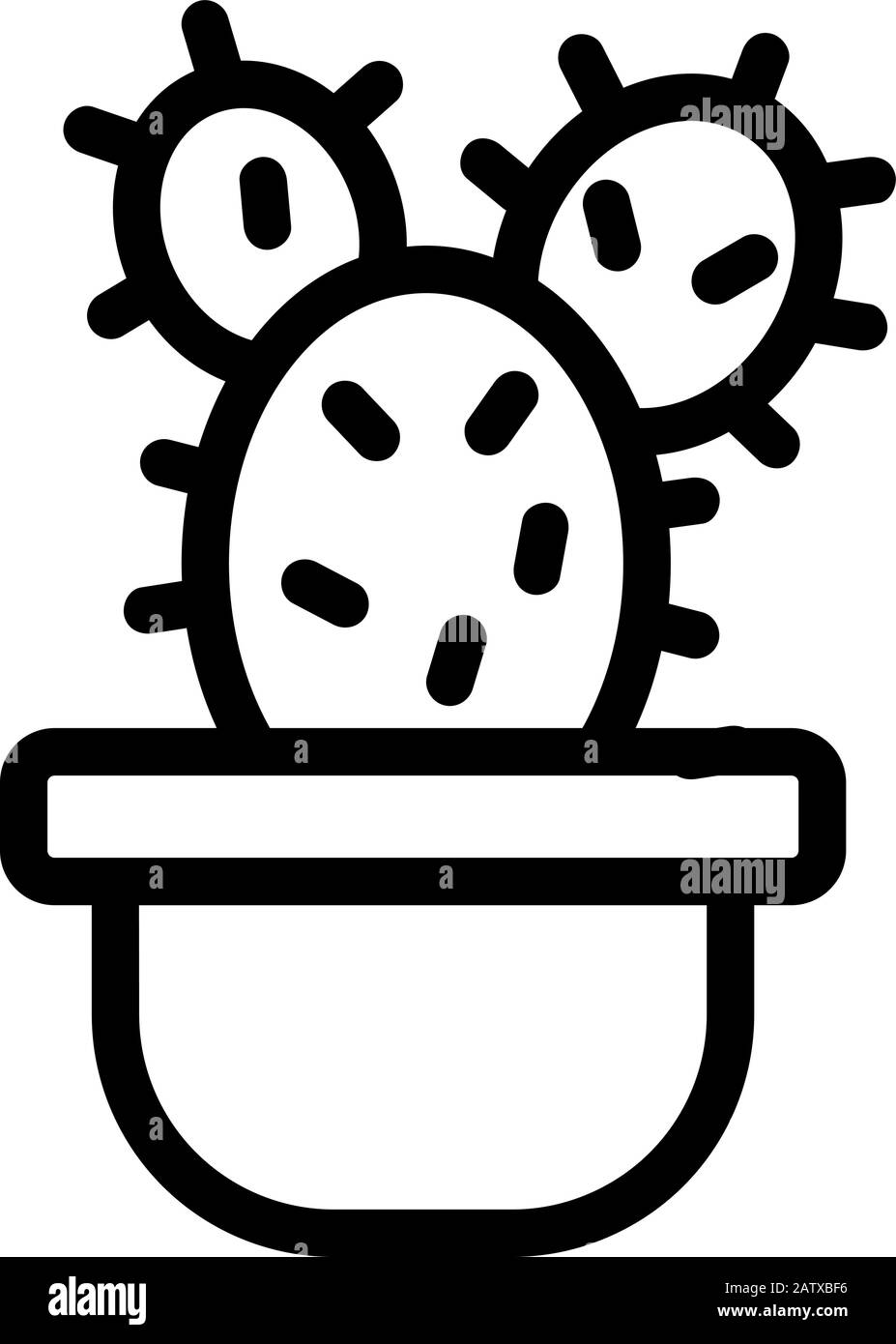 Vecteur d'icône Cactus. Illustration du symbole de contour isolé Illustration de Vecteur