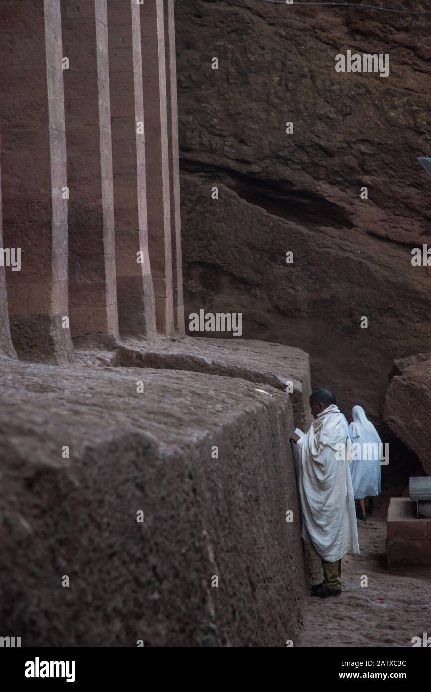 Célèbre église creusée dans la roche, Lalibela, Ethiopie Banque D'Images