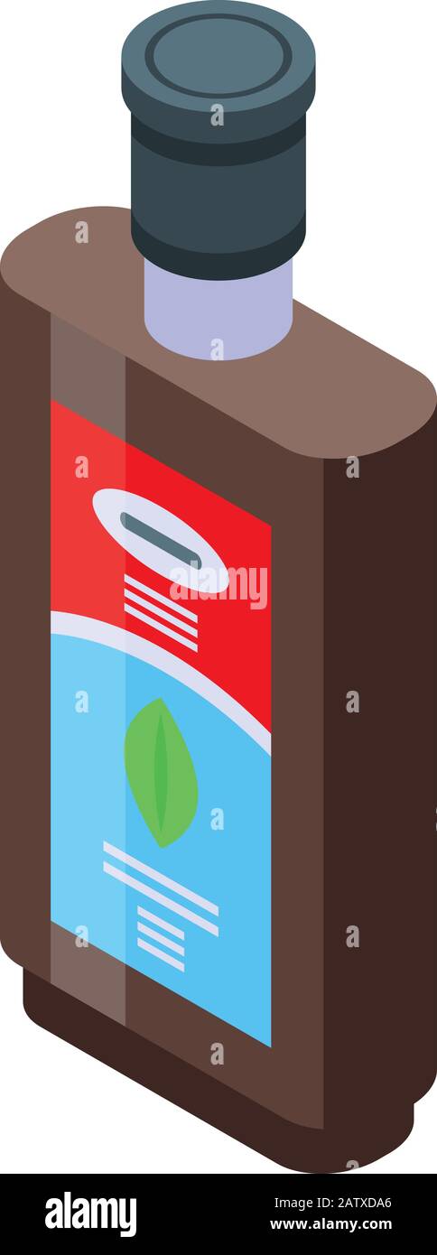 Toussez l'icône du flacon de sirop, style isométrique Illustration de Vecteur