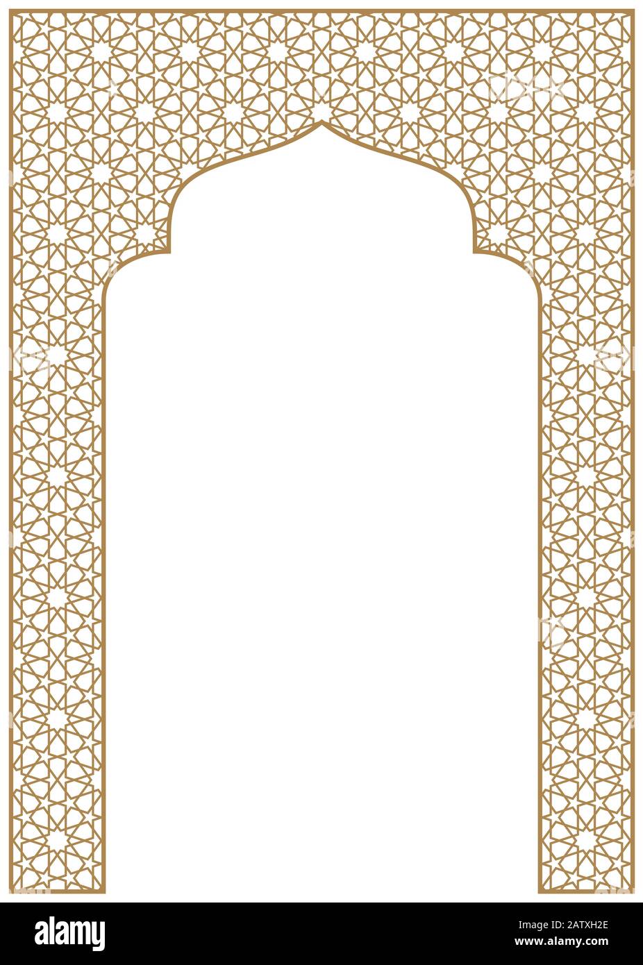 Cadre rectangulaire du motif arabe avec proportion de 4. Illustration de Vecteur