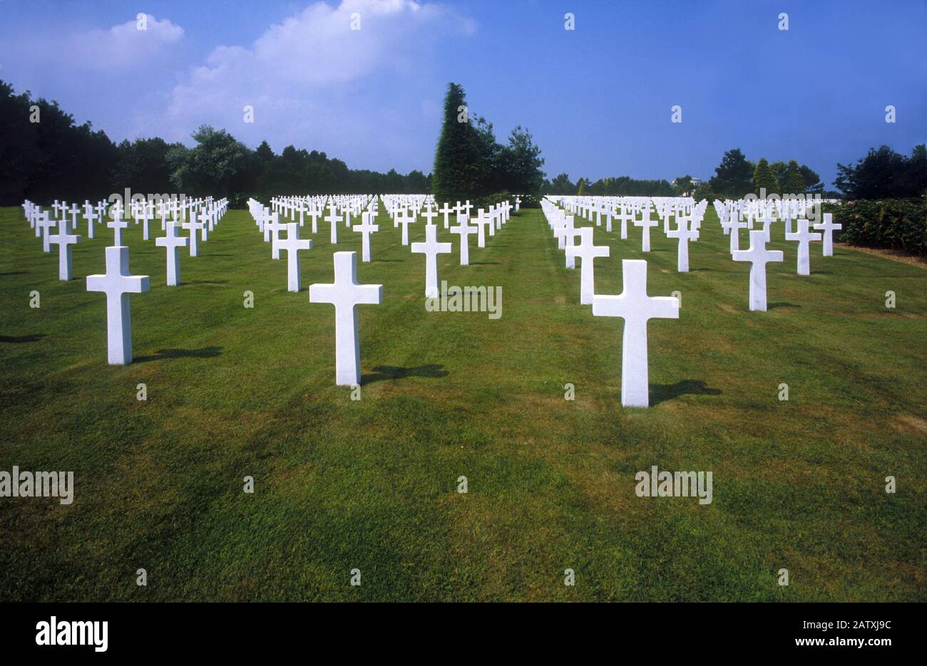 Colleville-Sur-Mer, Mémorial. : Cimetière Américain Et Mémorial. Banque D'Images