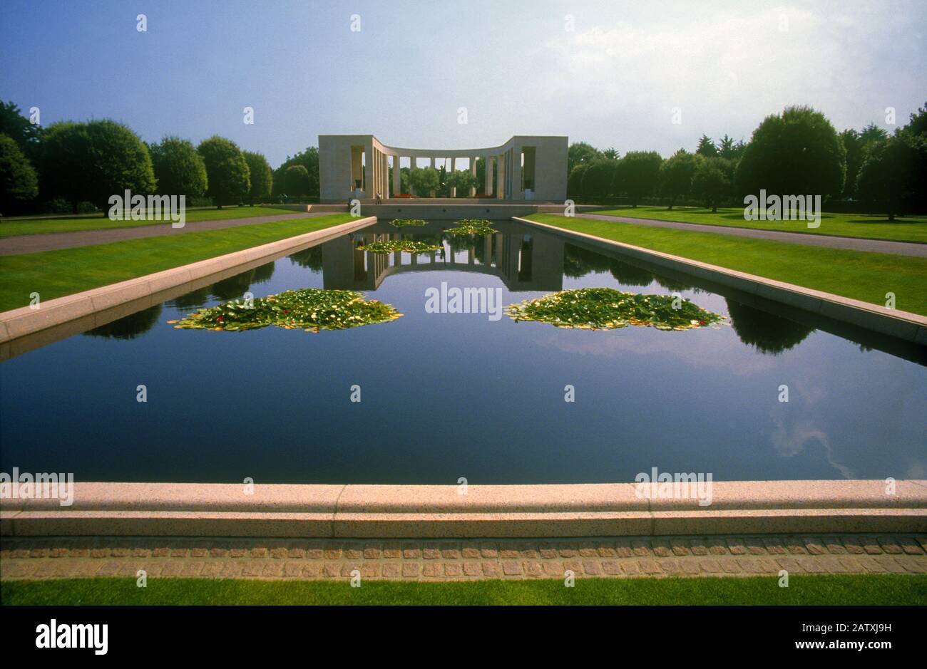 Colleville-Sur-Mer, Mémorial. : Cimetière Américain Et Mémorial. Banque D'Images