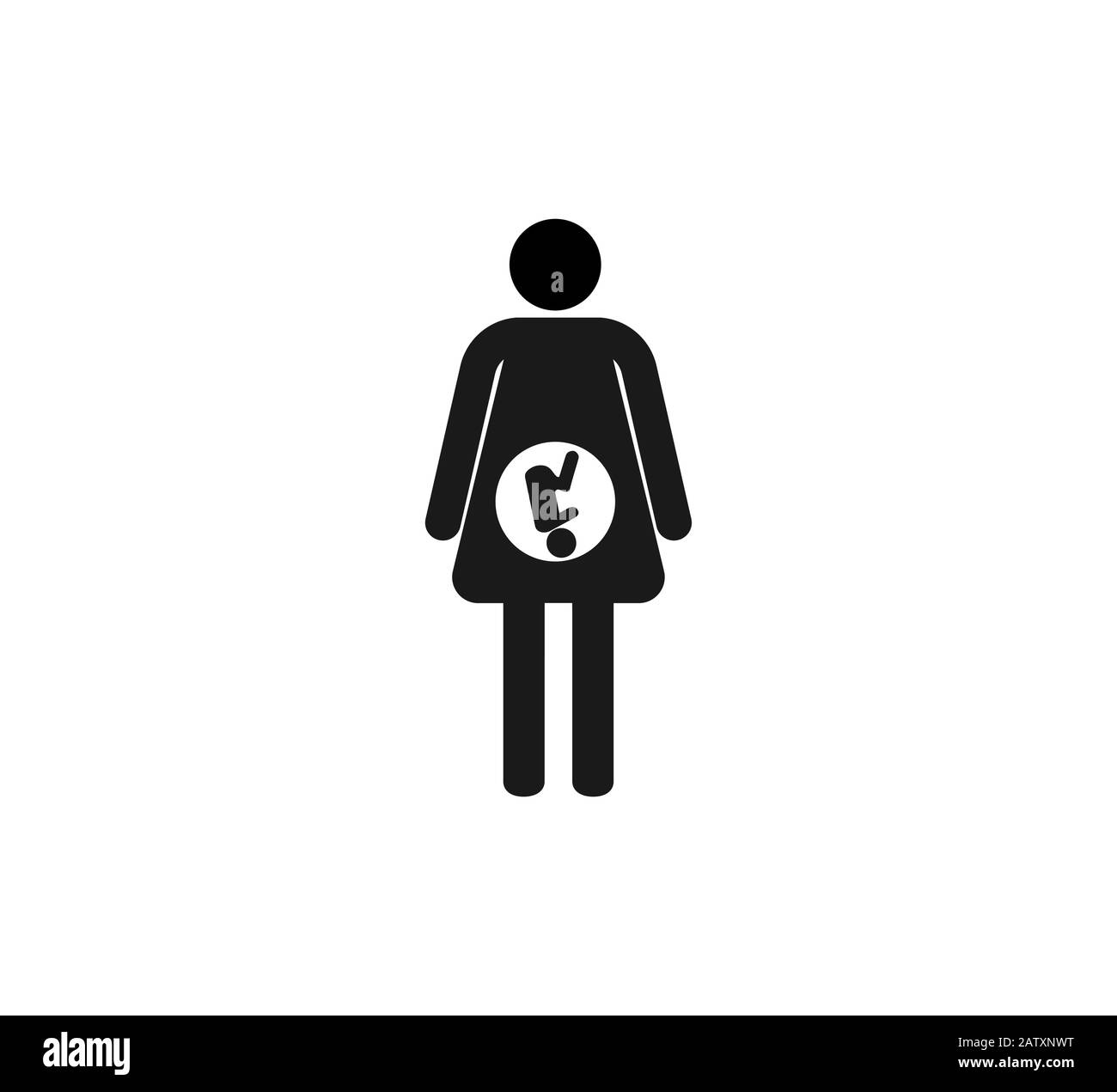 Mère, icône grossesse. Illustration vectorielle, conception plate. Illustration de Vecteur