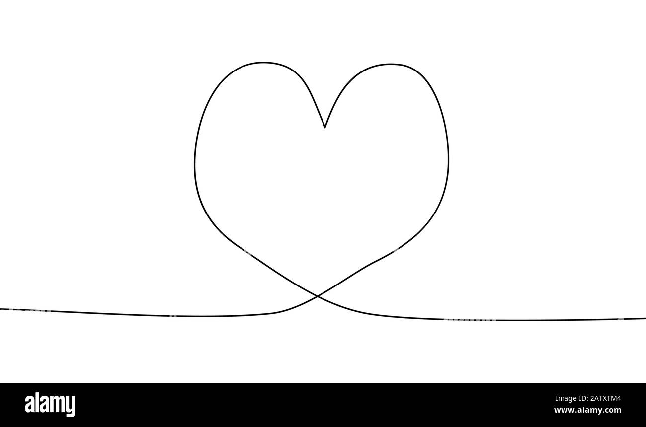 Dessin En Ligne Continue De Coeur Noir Et Blanc Minimaliste Illustration Du Concept D Amour Image Vectorielle Stock Alamy