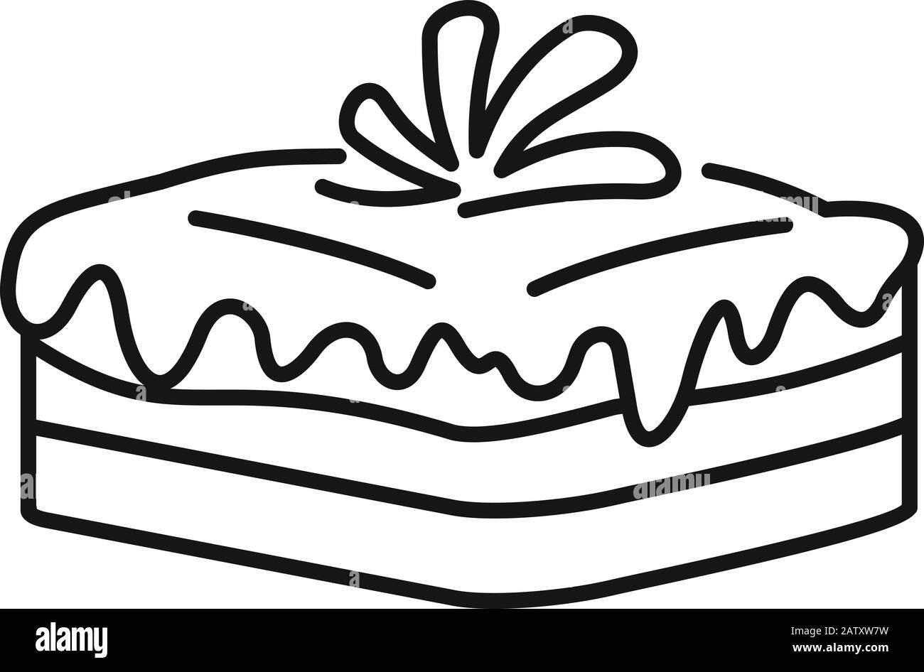 Icône de cheesecake grec. Contours grec cheesecake vecteur icône pour la conception de Web isolé sur fond blanc Illustration de Vecteur