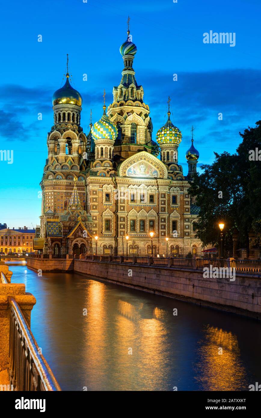 Église du Sauveur sur le sang Renversé (cathédrale de la Résurrection du Christ) à Saint-Pétersbourg, Russie. C'est un point de repère architectural du centre Banque D'Images