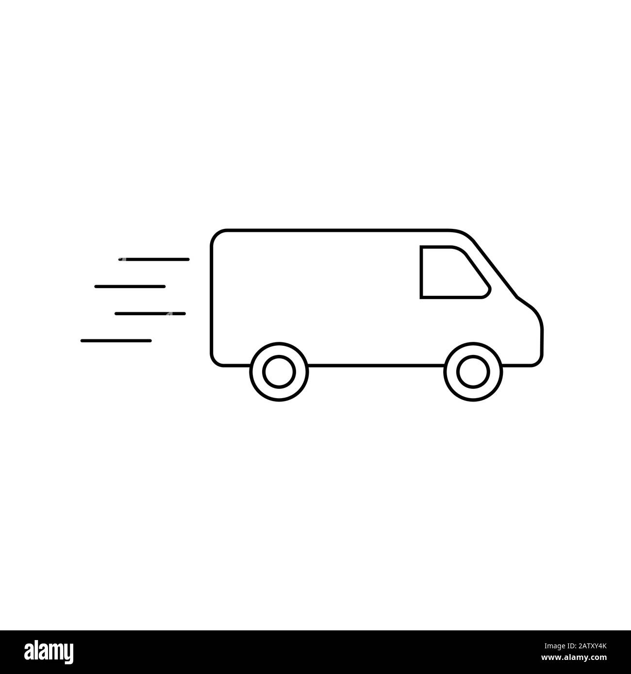 Icône vecteur isolé du Chariot de livraison Illustration de Vecteur