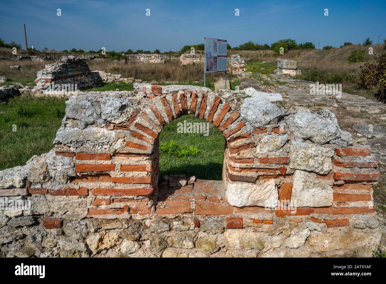 Ruines de la ville romaine de Ulpia Oescus (Oescensium, Eskus) près du village de Gigen, Bulgarie Banque D'Images