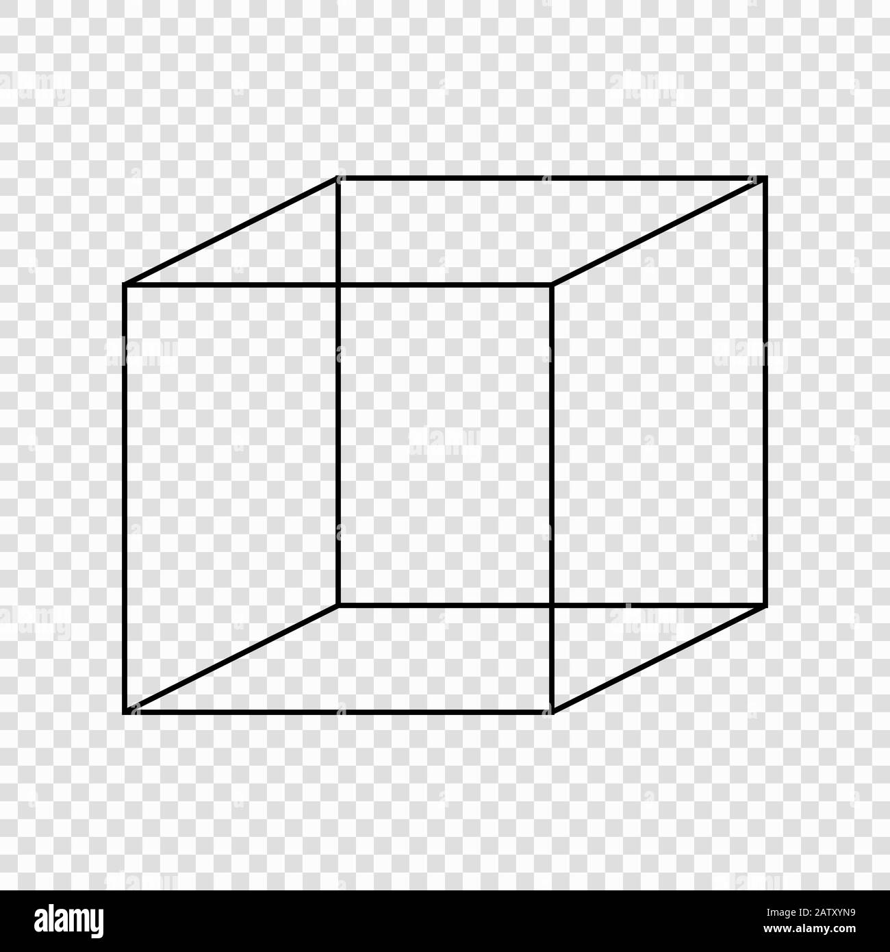 Illusion optique de cube Necker. Illustration vectorielle Illustration de Vecteur