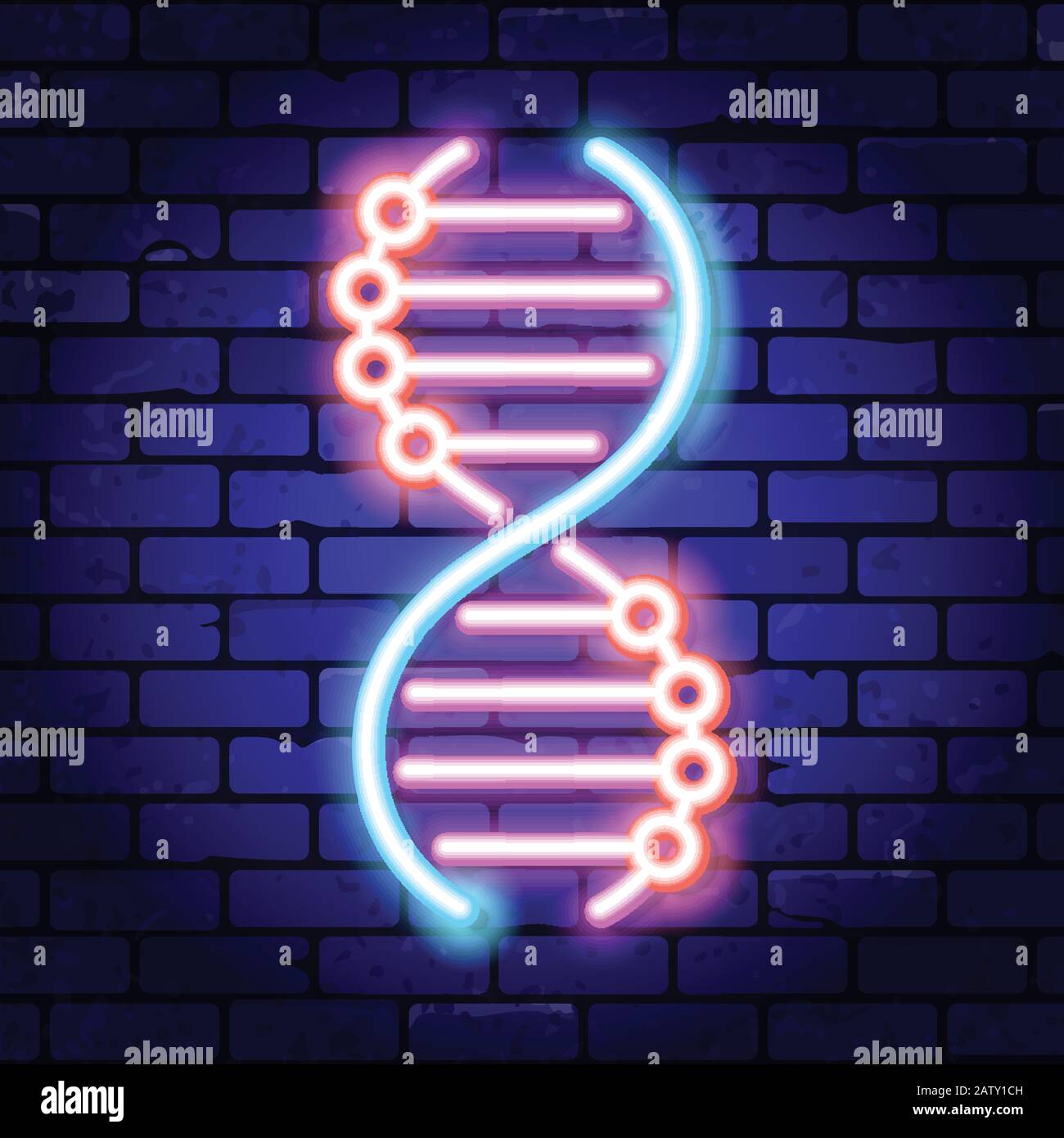 Panneau De Signalisation ADN Neon Illustration de Vecteur