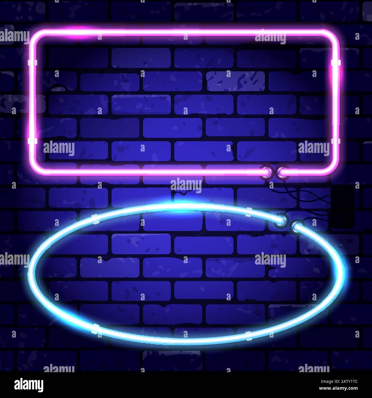 Panneaux D'Affichage Neon Frames Illustration de Vecteur