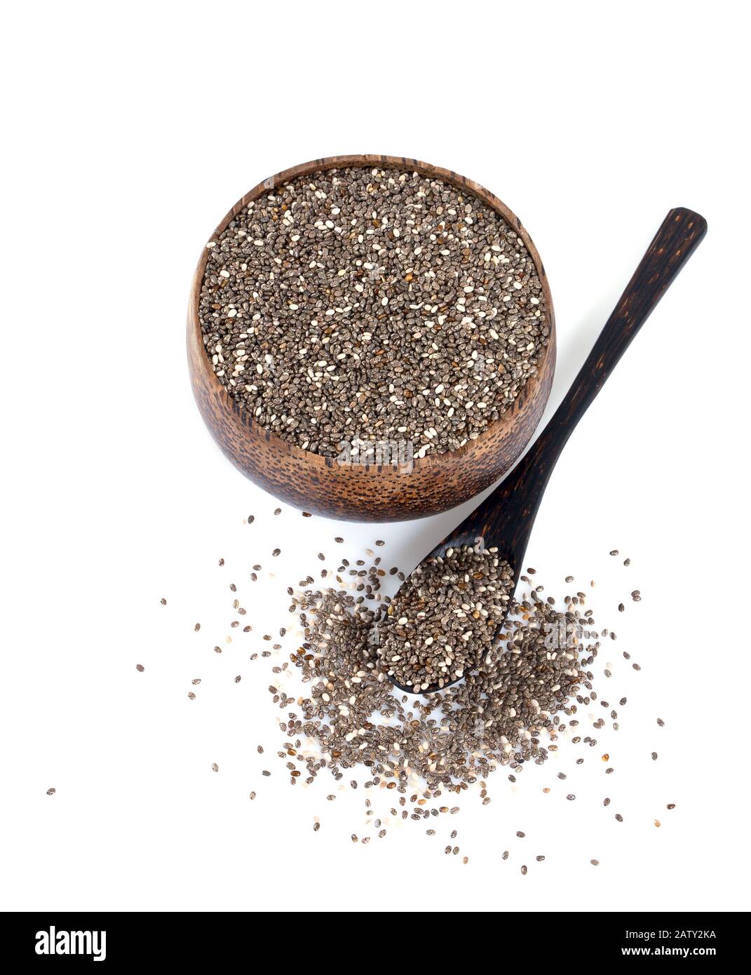 Chia seeds isolated on white Banque D'Images