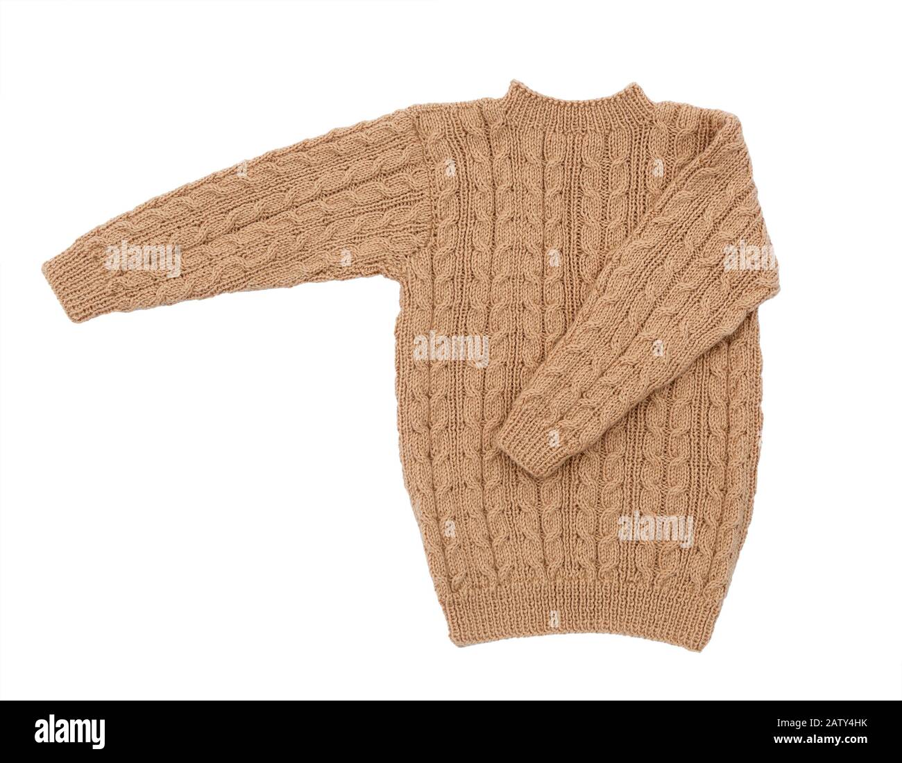 Pull isolé sur fond blanc. Enfants chaud pullover. Pull d'hiver. Banque D'Images