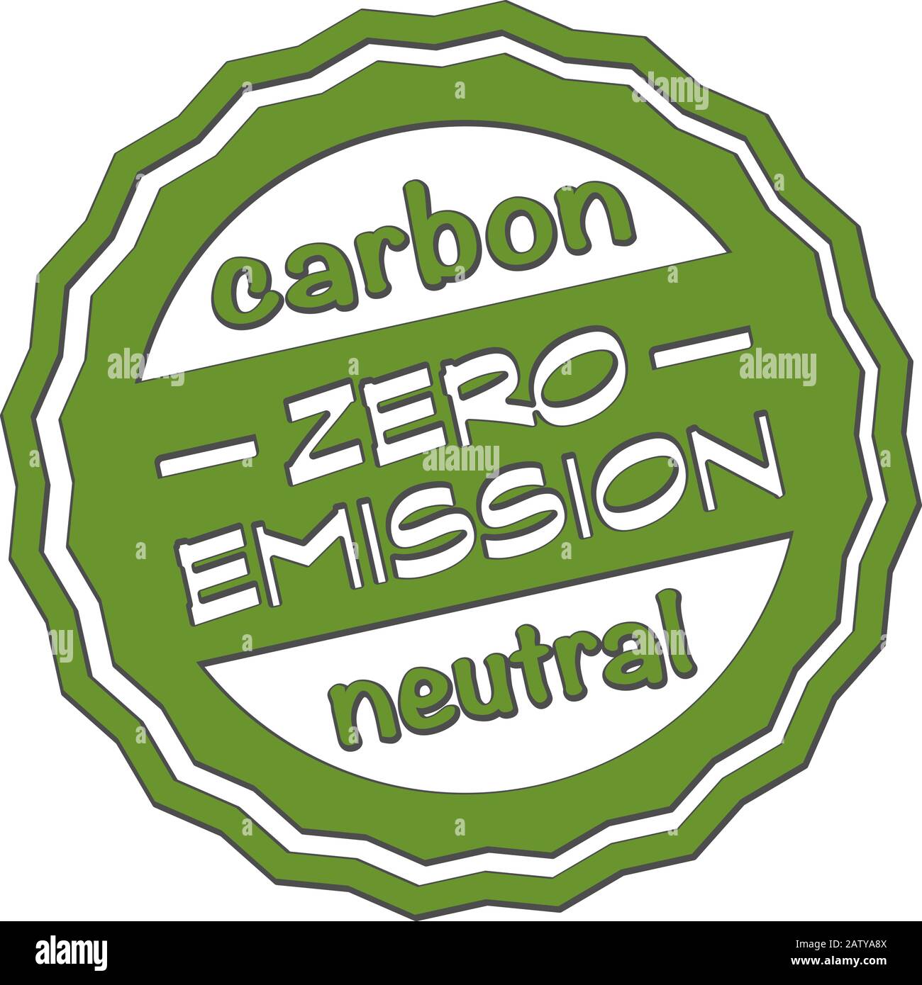 illustration vectorielle d'impression de tampon neutre en caoutchouc carbone vert à zéro émission Illustration de Vecteur
