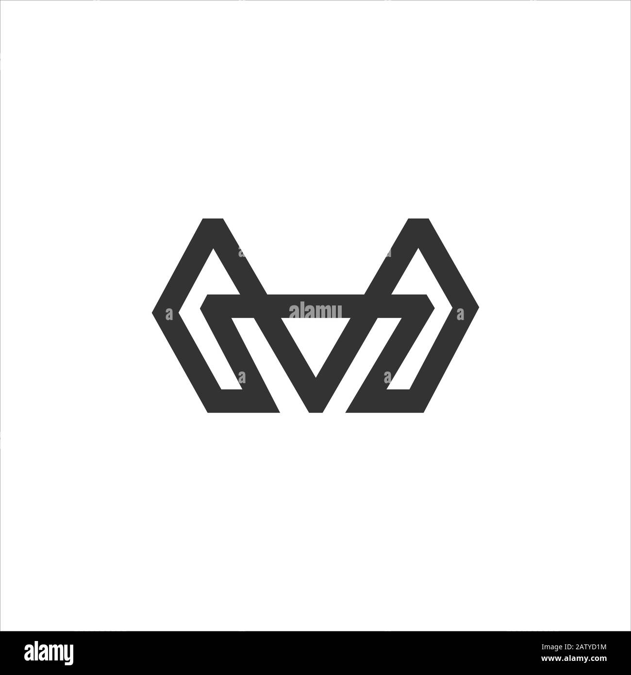 Modèle initial de logo lettre M. Illustration de Vecteur