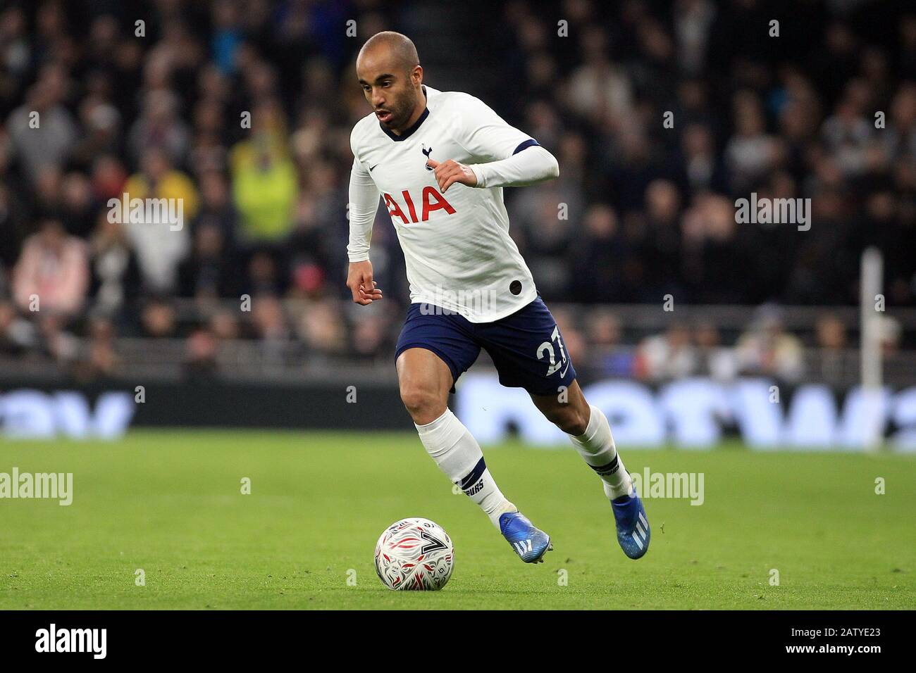 Londres, Royaume-Uni. 05 février 2020. Lucas Moura de Tottenham Hotspur en action. The Emirates FA Cup, 4ème match de replay rond, Tottenham Hotspur contre Southampton au stade Tottenham Hotspur à Londres le mercredi 5 février 2020. . Utilisation éditoriale uniquement, licence requise pour une utilisation commerciale. Aucune utilisation dans les Paris, les jeux ou une seule publication de club/ligue/joueur . Crédit : Andrew Orchard Sports Photographie/Alay Live News Banque D'Images