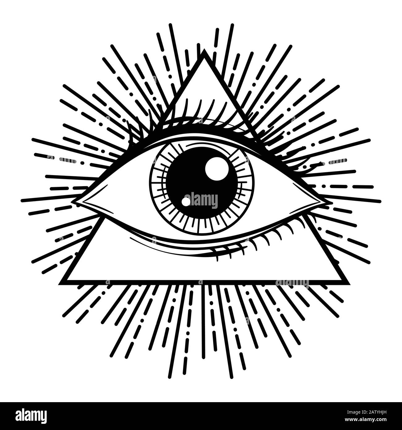 Illustration vectorielle d'un occulte Ou d'un œil masonique Illustration de Vecteur
