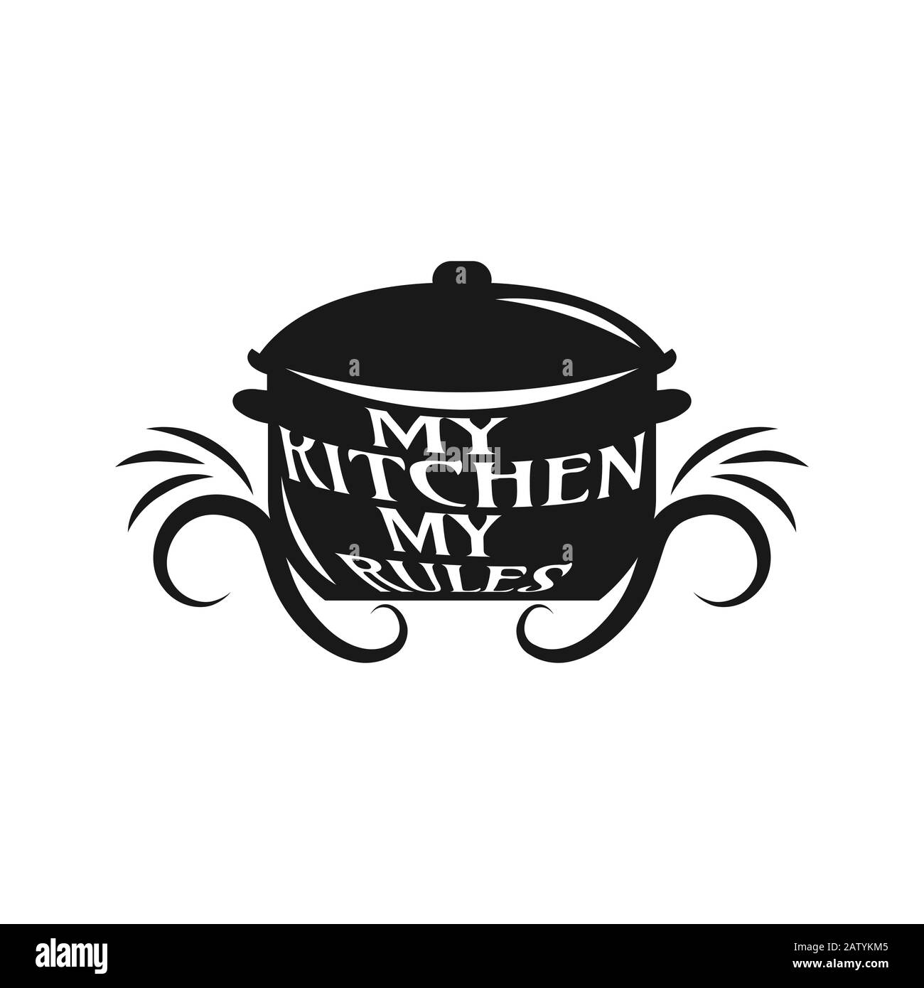Ma cuisine mes règles. Affiche de lettrage relative à la cuisson. Illustration vectorielle vintage. Illustration de Vecteur