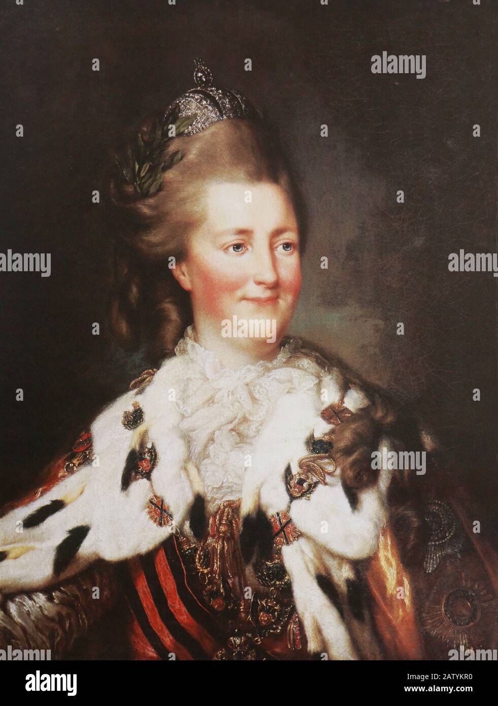 L'Impératrice Russe Catherine Ii Peinture du XVIIIe siècle. Banque D'Images