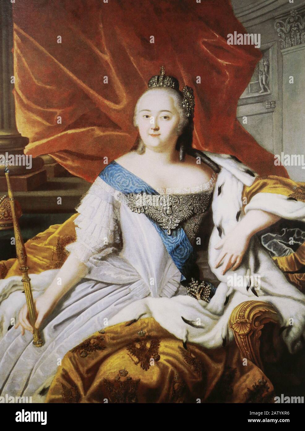 L'Impératrice Russe Elizaveta Petrovna. Peinture de Charles-André van Loo (K. Vanloo), XVIIIe siècle. Banque D'Images