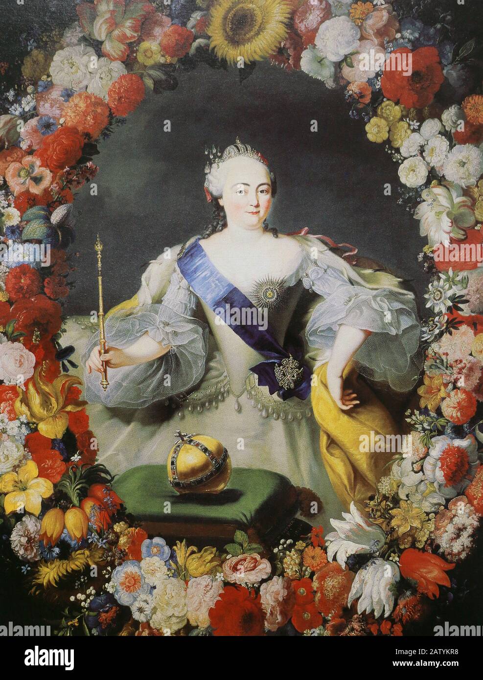 L'Impératrice Russe Elizaveta Petrovna. Peinture de Georg Caspar von Prenner (G. Prenner), XVIIIe siècle. Banque D'Images