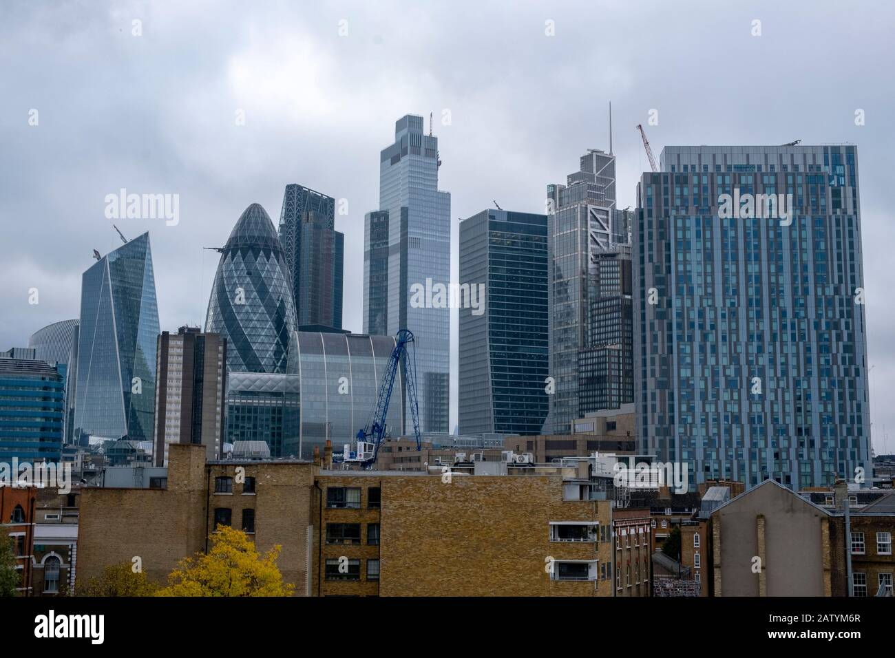 Horizon du quartier financier de Londres Banque D'Images