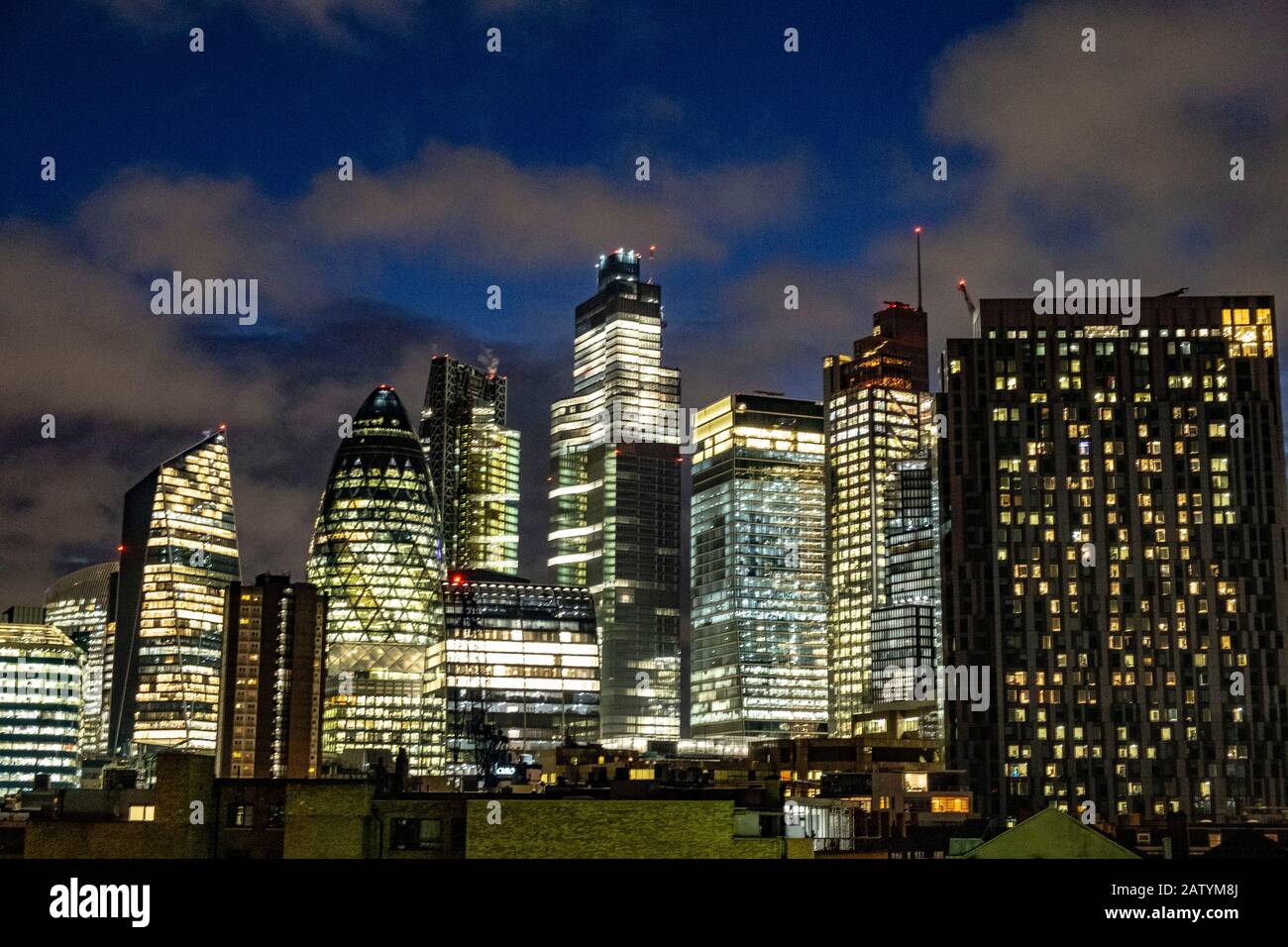 London Skyline at night Banque D'Images