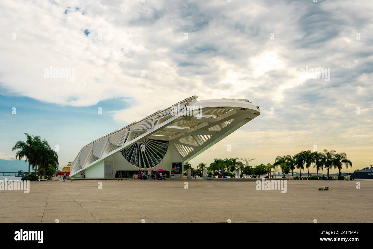 Vue imprenable sur le musée de Demain de Calatrava à Rio de Janeiro Banque D'Images