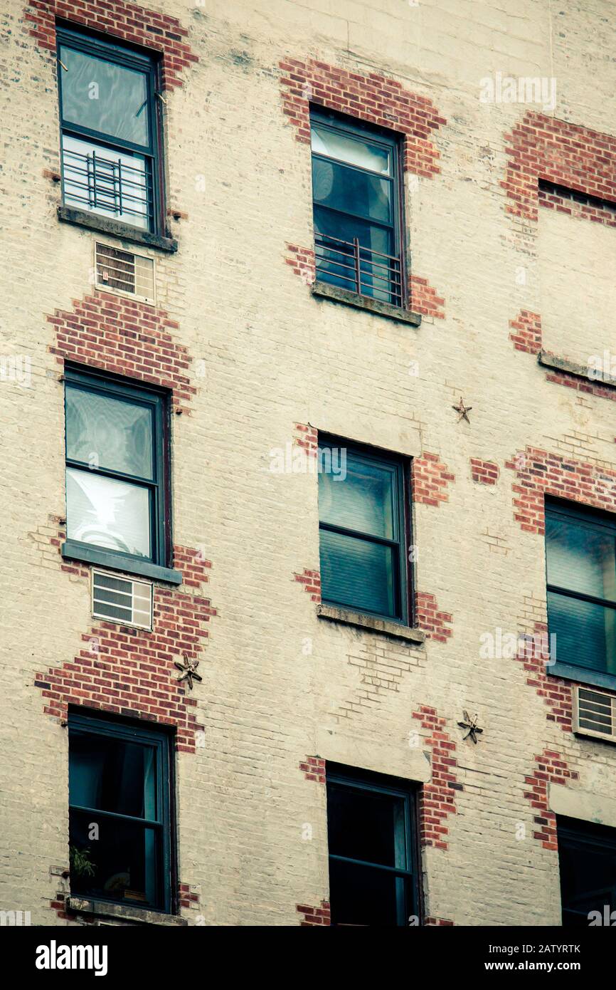 Architecture de l'immeuble d'appartements de New York vue de l'extérieur Banque D'Images