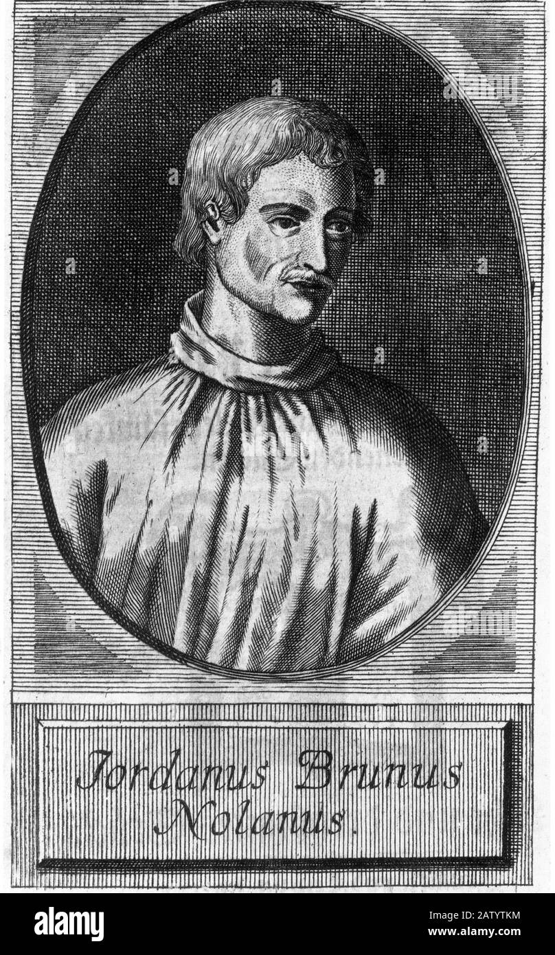 Le philosophe italien , écrivain , dramaturge et érétique GIORDANO BRUNO ( 1548 - 1600 ) , auteur de la comédie ' il candelaio ' ( 1582 ) , français Banque D'Images